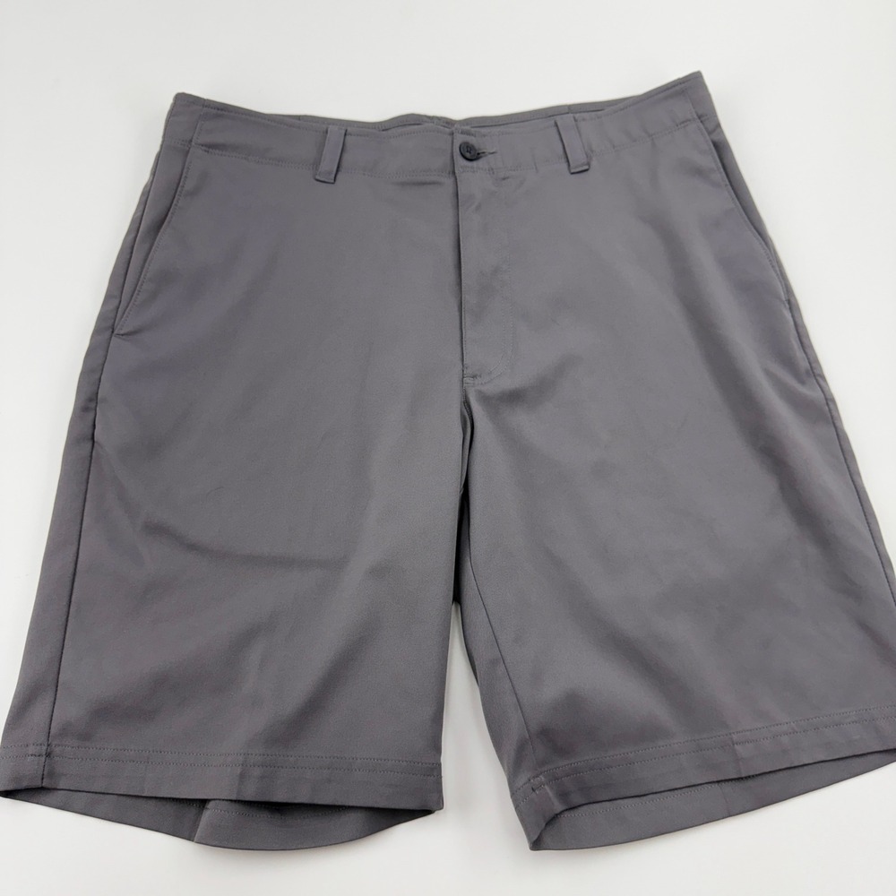 Grand Slam Mens Grey Golf Shorts Performance Stretch Flat Front Size 34 KO16333